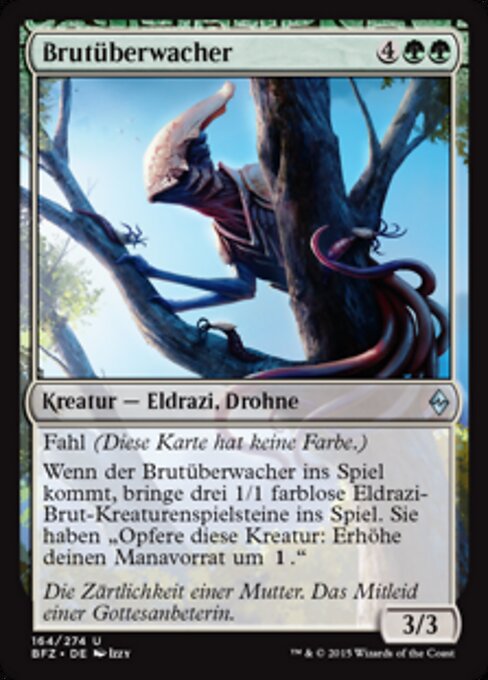 Vigilante de la progenie (Brood Monitor) - Battle for Zendikar (#164) - Illustrated by Izzy - Magic: The Gathering Card