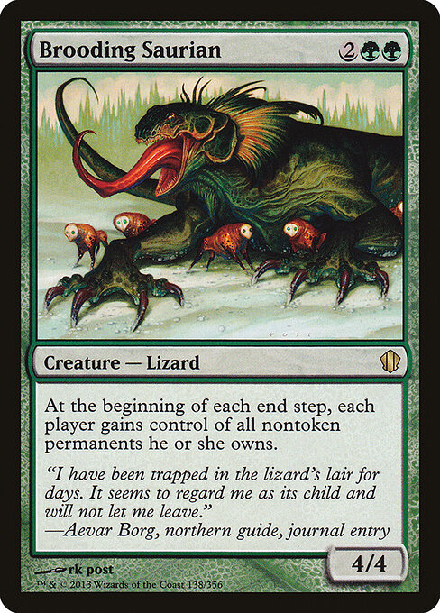 Brooding Saurian - Commander 2013 (#138) - Illustrated by rk post - Magic: The Gathering Card