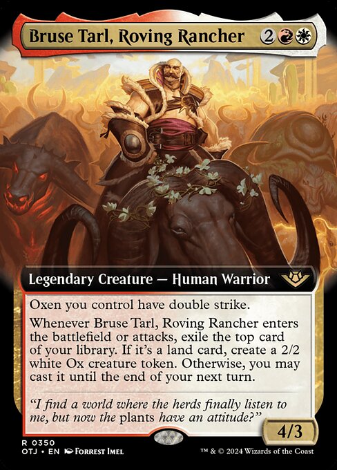 Bruse Tarl, Roving Rancher - Outlaws of Thunder Junction (#350) - Illustrated by Forrest Imel - Magic: The Gathering Card