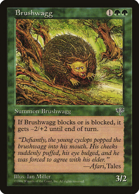 Bosquérisson (Brushwagg) - Mirage (#208) - Illustrated by Ian Miller - Magic: The Gathering Card