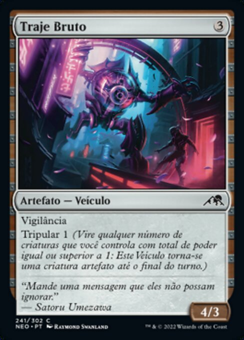 Грубый Доспех (Brute Suit) - Kamigawa: Neon Dynasty (#241) - Illustrated by Raymond Swanland - Magic: The Gathering Card
