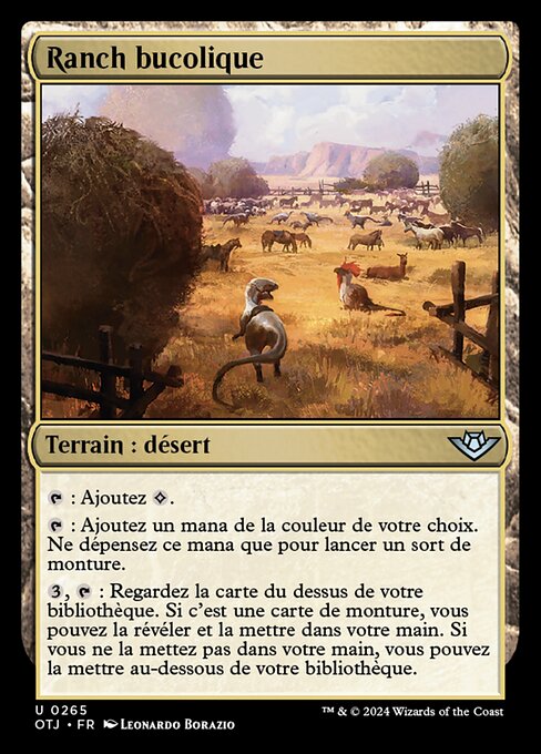 Ranch bucolique (Bucolic Ranch) - Outlaws of Thunder Junction (#265) - Illustrated by Leonardo Borazio - Magic: The Gathering Card