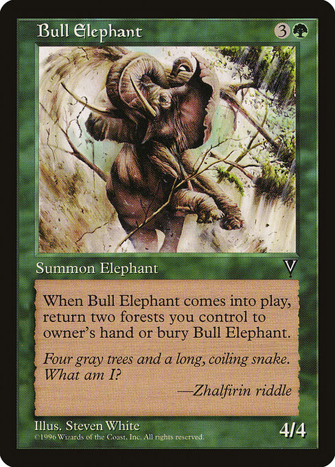 Bull Elephant - Visions Magic card