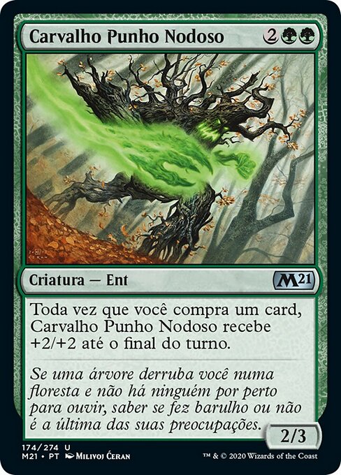 Carvalho Punho Nodoso (Burlfist Oak) - Core Set 2021 (#174) - Illustrated by Milivoj Ćeran - Magic: The Gathering Card