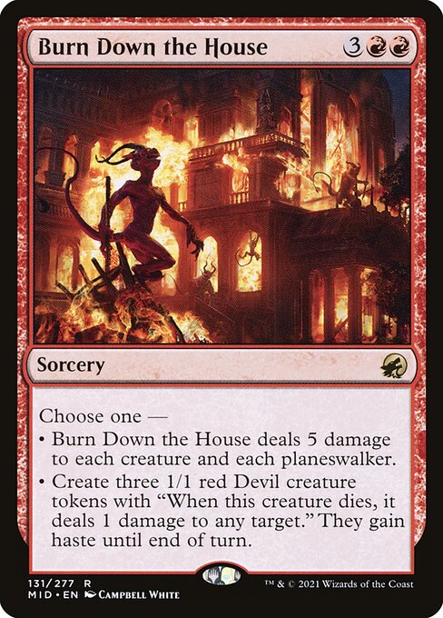 Incendiare la Casa (Burn Down the House) - Innistrad: Midnight Hunt (#131) - Illustrated by Campbell White - Magic: The Gathering Card