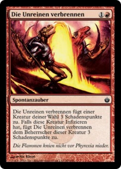 Die Unreinen verbrennen (Burn the Impure) - Mirrodin Besieged (#59) - Illustrated by Nic Klein - Magic: The Gathering Card