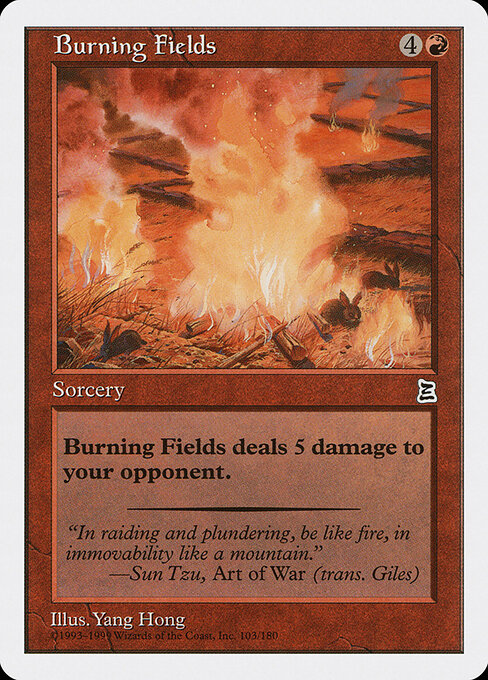 Burning Fields - Portal Three Kingdoms Magic card