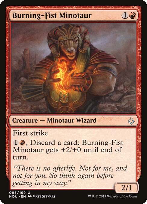 Burning-Fist Minotaur - Hour of Devastation Magic card