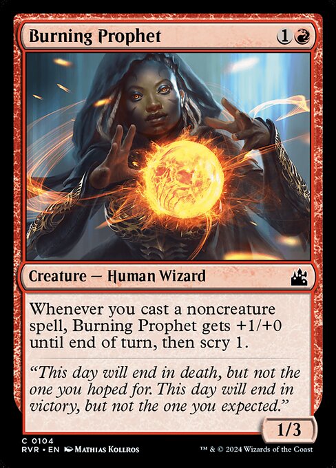 Burning Prophet - Ravnica Remastered (#104) - Illustrated by Mathias Kollros - Magic: The Gathering Card