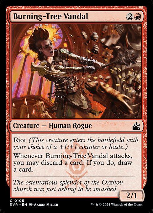 Burning-Tree Vandal - Ravnica Remastered (#105) - Illustrated by Aaron Miller - Magic: The Gathering Card