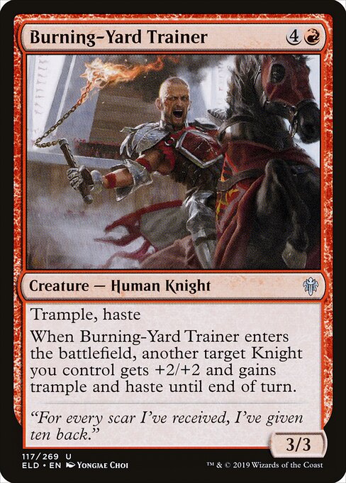 Burning-Yard Trainer - Throne of Eldraine Magic card