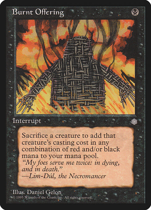 Burnt Offering - Ice Age (#116) - Illustrated by Daniel Gelon - Magic: The Gathering Card