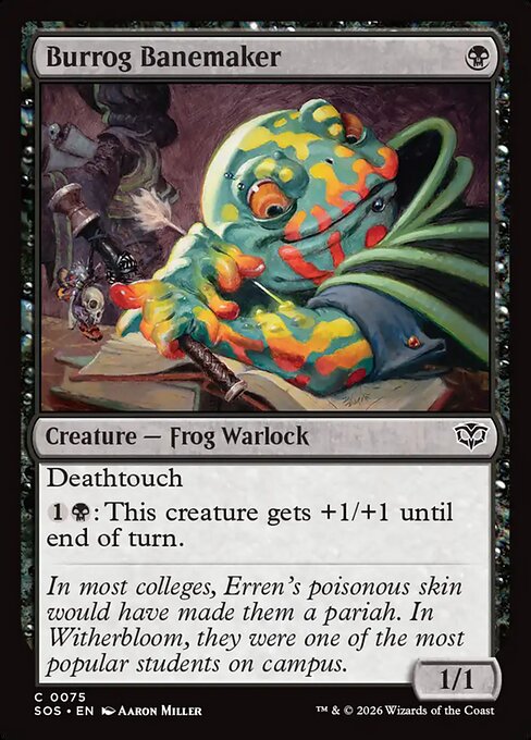 Brujisapo conjuramales (Burrog Banemaker) - Secrets of Strixhaven (#75) - Illustrated by Aaron Miller - Magic: The Gathering Card