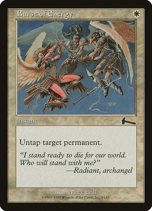 Vampata di Energia (Burst of Energy) - Urza's Legacy (#3) - Illustrated by Mark Brill - Magic: The Gathering Card