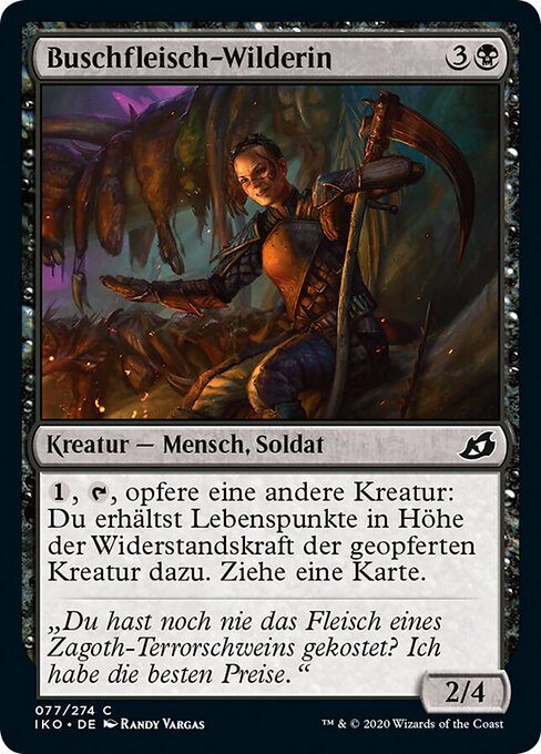 Cacciatrice di Frodo di Selvaggina (Bushmeat Poacher) - Game Night: Free-for-All (#44) - Illustrated by Randy Vargas - Magic: The Gathering Card