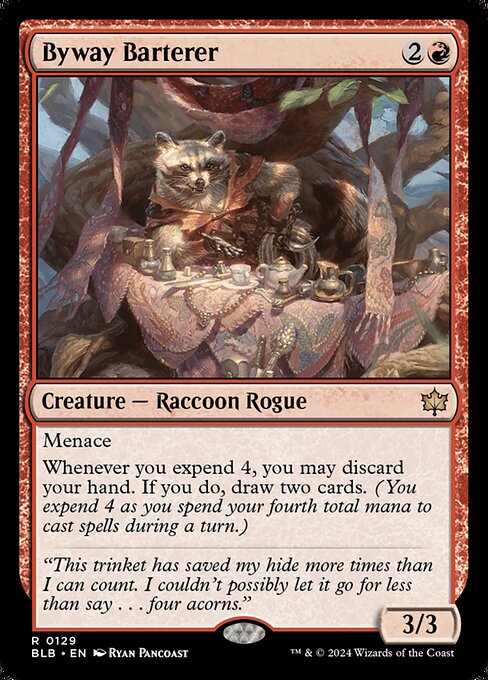 Nebenweg-Tauschhändler (Byway Barterer) - Bloomburrow (#129) - Illustrated by Ryan Pancoast - Magic: The Gathering Card