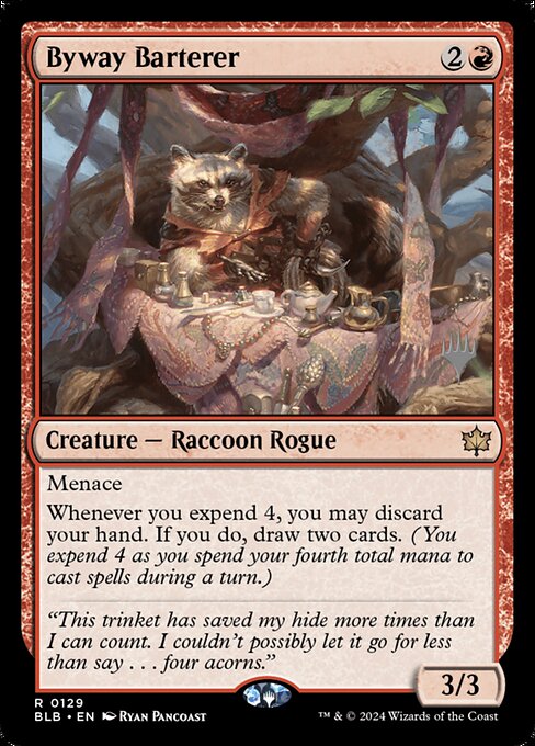 Nebenweg-Tauschhändler (Byway Barterer) - Bloomburrow (#129) - Illustrated by Ryan Pancoast - Magic: The Gathering Card