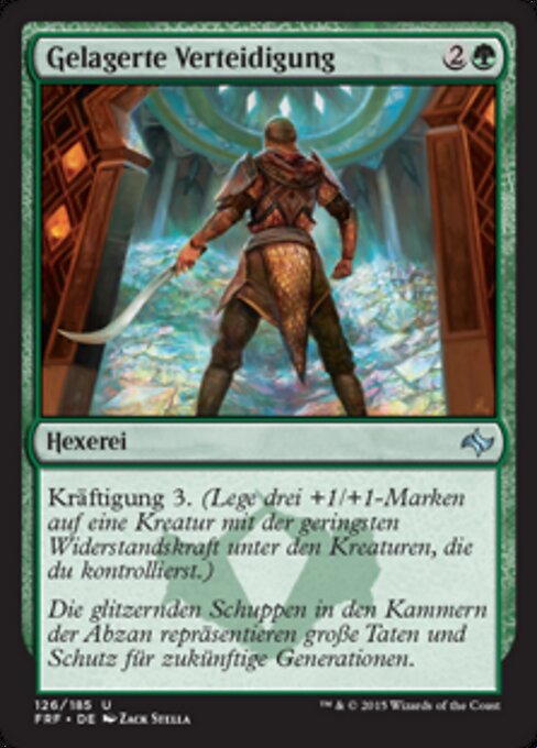 Gelagerte Verteidigung (Cached Defenses) - Fate Reforged (#126) - Illustrated by Zack Stella - Magic: The Gathering Card