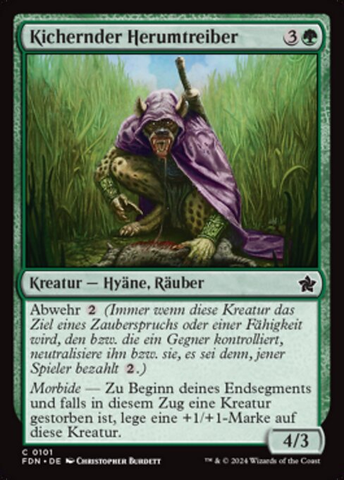Predatore Ghignante (Cackling Prowler) - Foundations (#101) - Illustrated by Christopher Burdett - Magic: The Gathering Card