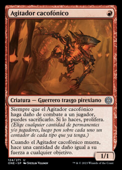 Lärmracker (Cacophony Scamp) - Phyrexia: All Will Be One (#124) - Illustrated by Svetlin Velinov - Magic: The Gathering Card
