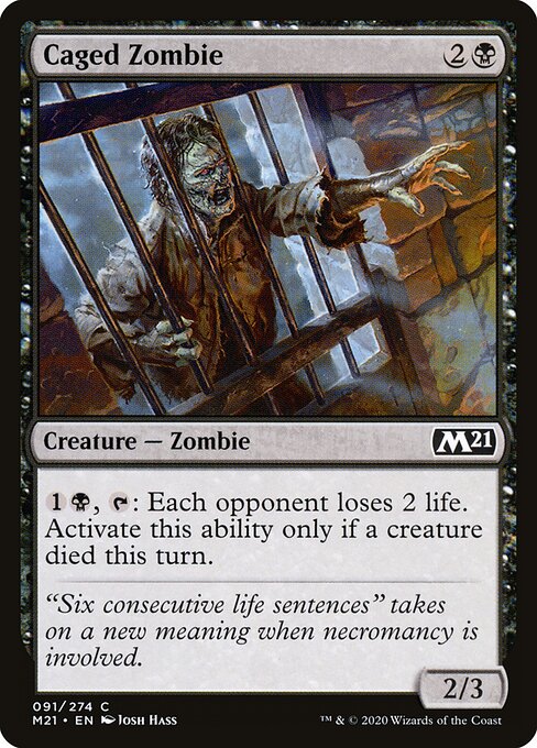 Caged Zombie - Core Set 2021 Magic card