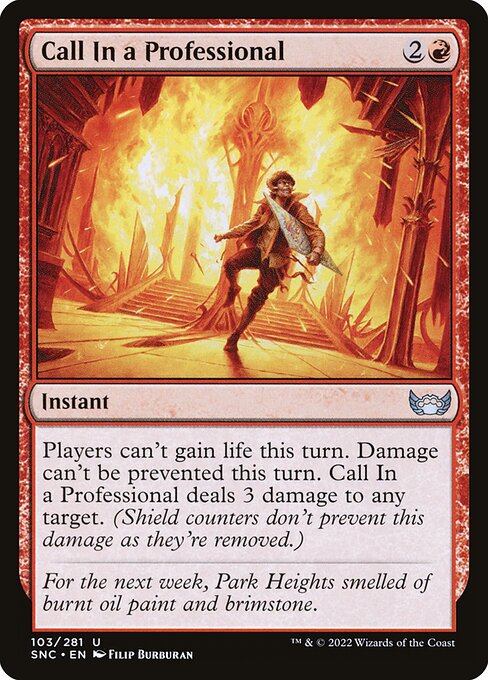 Позвать Профессионала (Call In a Professional) - Streets of New Capenna (#103) - Illustrated by Filip Burburan - Magic: The Gathering Card