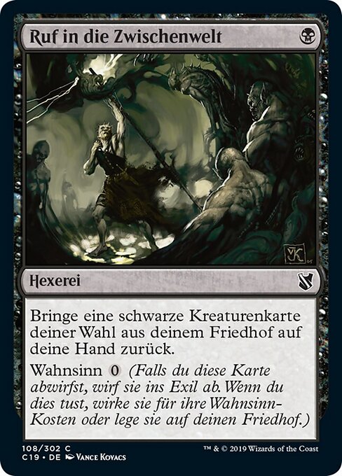 Ruf in die Zwischenwelt (Call to the Netherworld) - Commander 2019 (#108) - Illustrated by Vance Kovacs - Magic: The Gathering Card