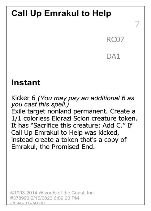 Call Up Emrakul to Help - Unknown Event Magic card
