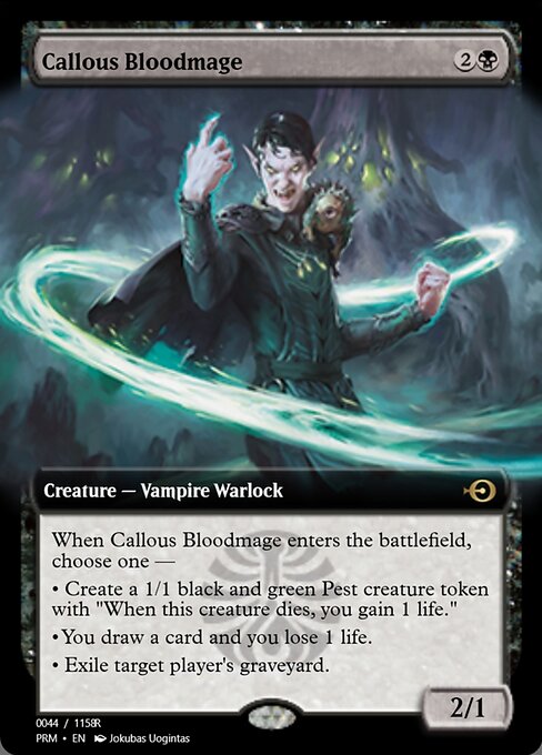 냉담한 혈마도사 (Callous Bloodmage) - Strixhaven: School of Mages (#66) - Illustrated by Jokubas Uogintas - Magic: The Gathering Card