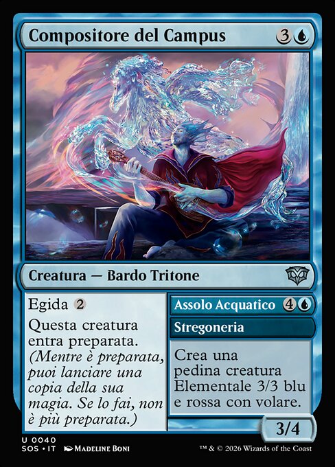 Campus Composer // Aqueous Aria - Secrets of Strixhaven (#40) - Illustrated by Madeline Boni - Magic: The Gathering Card