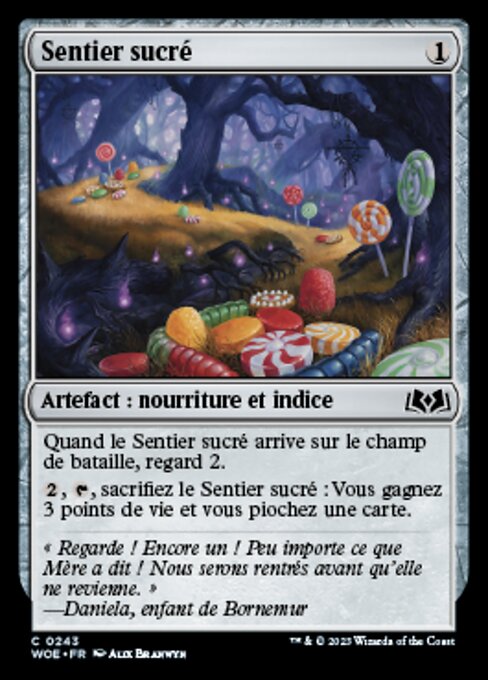 糖果小径 (Candy Trail) - Wilds of Eldraine (#243) - Illustrated by Alix Branwyn - Magic: The Gathering Card