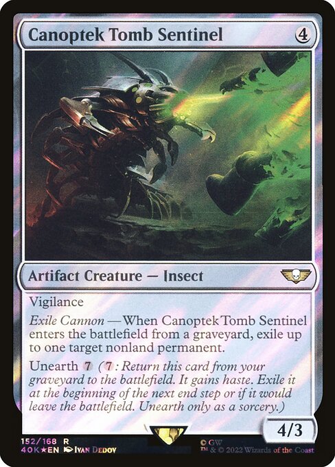 墓穴陵哨卫 (Canoptek Tomb Sentinel) - Warhammer 40,000 Commander (#152) - Illustrated by Ivan Dedov - Magic: The Gathering Card