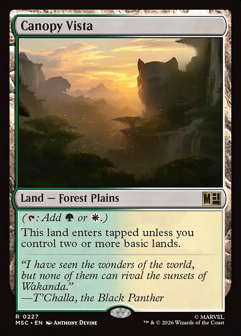 Canopy Vista - Marvel Super Heroes Commander (#227) - Illustrated by Anthony Devine - Magic: The Gathering Card