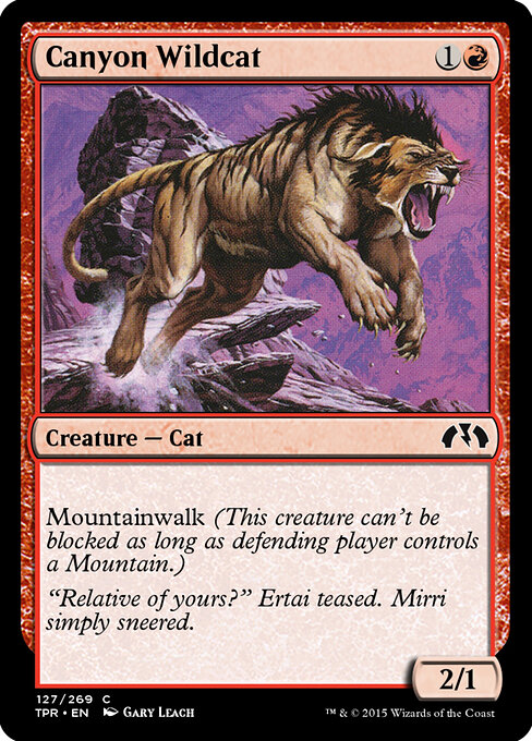 Canyon Wildcat - Tempest Remastered (#127) - Illustrated by Gary Leach - Magic: The Gathering Card