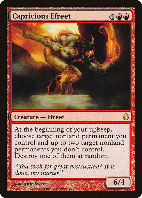 Capricious Efreet - Commander 2013 (#102) - Illustrated by Justin Sweet - Magic: The Gathering Card