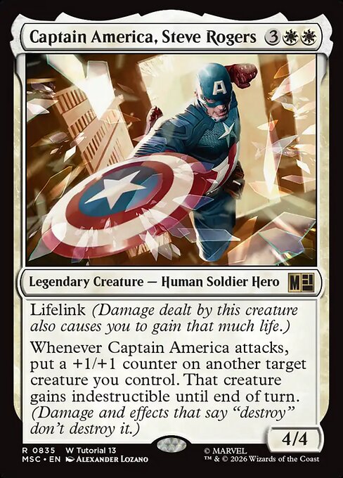 Captain America, Steve Rogers - Marvel Super Heroes Commander Magic card