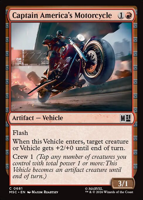 Captain America's Motorcycle - Marvel Super Heroes Commander Magic card