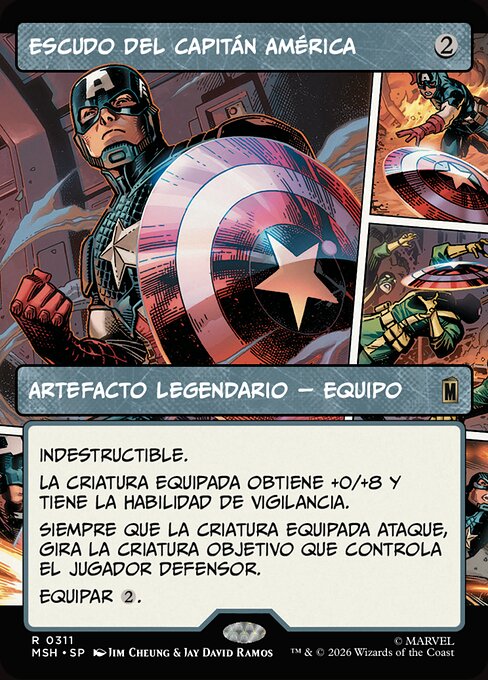 Escudo del Capitán América (Captain America's Shield) - Marvel Super Heroes (#311) - Illustrated by Jim Cheung & Jay David Ramos - Magic: The Gathering Card