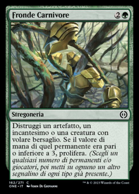 Fleischfressendes Blätterdach (Carnivorous Canopy) - Phyrexia: All Will Be One (#162) - Illustrated by John Di Giovanni - Magic: The Gathering Card