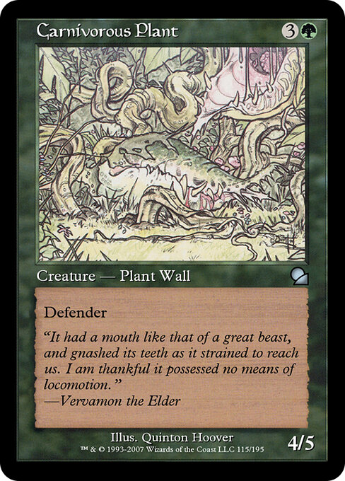 Carnivorous Plant - Masters Edition (#115) - Illustrated by Quinton Hoover - Magic: The Gathering Card