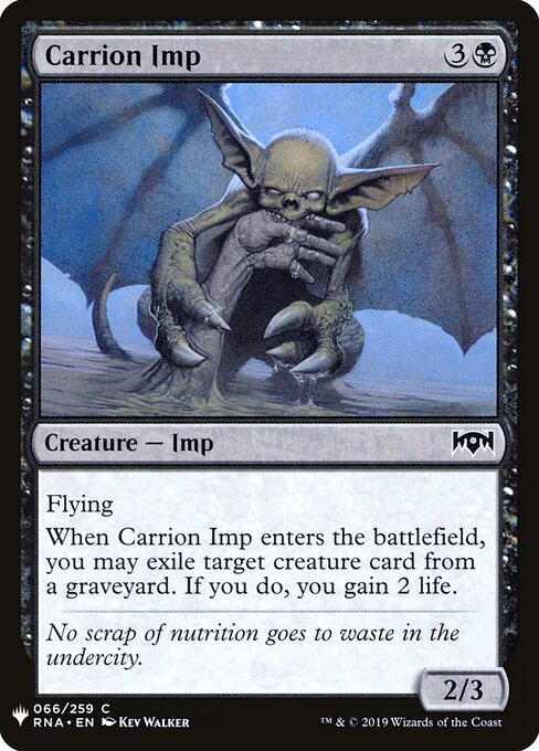 Diablillo carroñero (Carrion Imp) - Ravnica Allegiance (#66) - Illustrated by Kev Walker - Magic: The Gathering Card