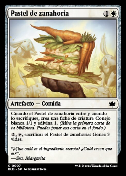 人参ケーキ (Carrot Cake) - Bloomburrow (#7) - Illustrated by Forrest Imel - Magic: The Gathering Card