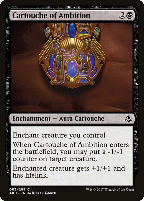 Cartouche of Ambition - Amonkhet (#83) - Illustrated by Kieran Yanner - Magic: The Gathering Card
