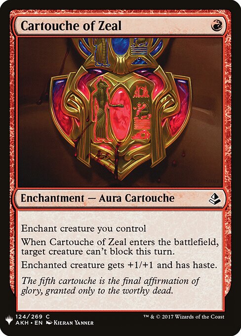 熱忱魔符 (Cartouche of Zeal) - Amonkhet (#124) - Illustrated by Kieran Yanner - Magic: The Gathering Card