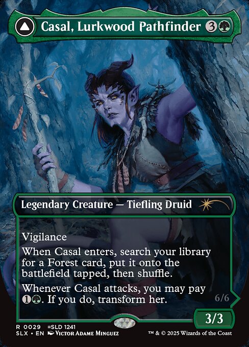 Casal, Lurkwood Pathfinder // Casal, Pathbreaker Owlbear art by Oiya Zhang & Liangliang Zhang