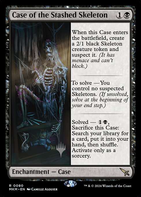 謎の骸骨の事件 (Case of the Stashed Skeleton) - Murders at Karlov Manor (#80) - Illustrated by Camille Alquier - Magic: The Gathering Card