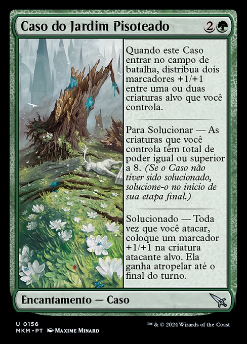 Caso del jardín destrozado (Case of the Trampled Garden) - Murders at Karlov Manor (#156) - Illustrated by Maxime Minard - Magic: The Gathering Card