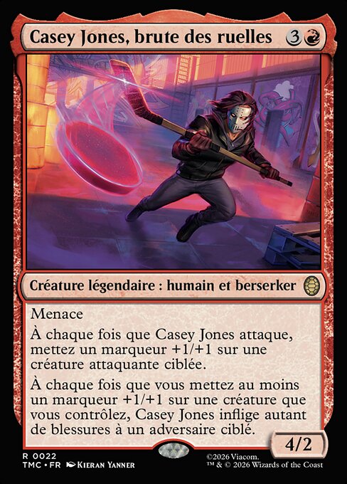 Casey Jones, brute des ruelles (Casey Jones, Back Alley Brute) - Teenage Mutant Ninja Turtles Eternal (#22) - Illustrated by Kieran Yanner - Magic: The Gathering Card