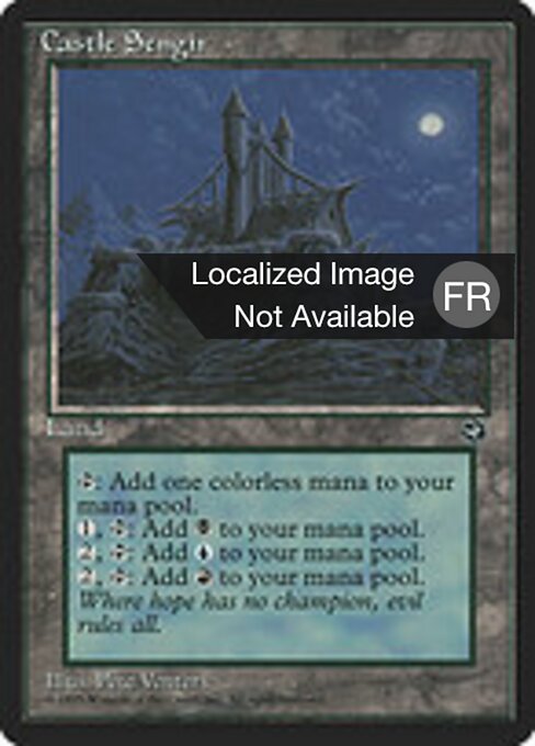 Castillo de Sengir (Castle Sengir) - Homelands (#113) - Illustrated by Pete Venters - Magic: The Gathering Card