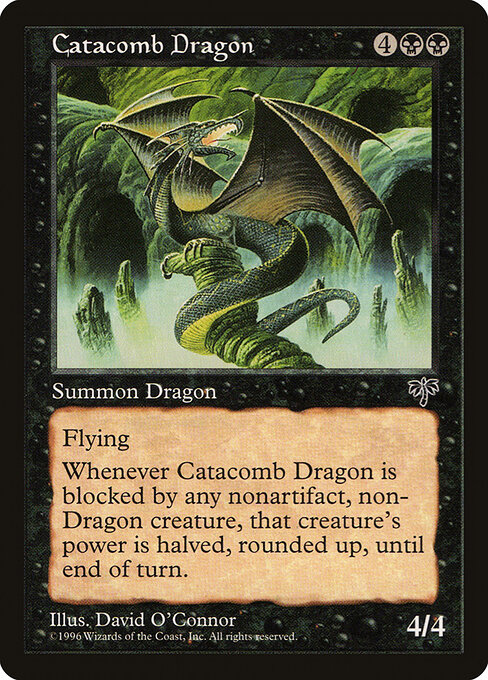 Dragón de las catacumbas (Catacomb Dragon) - Mirage (#112) - Illustrated by David O'Connor - Magic: The Gathering Card